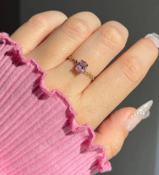 Diaz Original Adjustable Chain Ring - Royale Pink - Diaz Jewels
