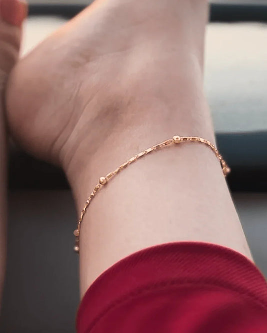Minimal Bead Anklet - Diaz Jewels