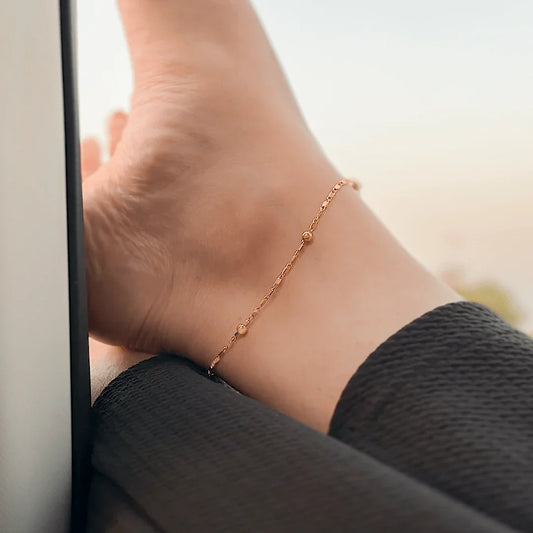 Minimal Bead Anklet - Diaz Jewels