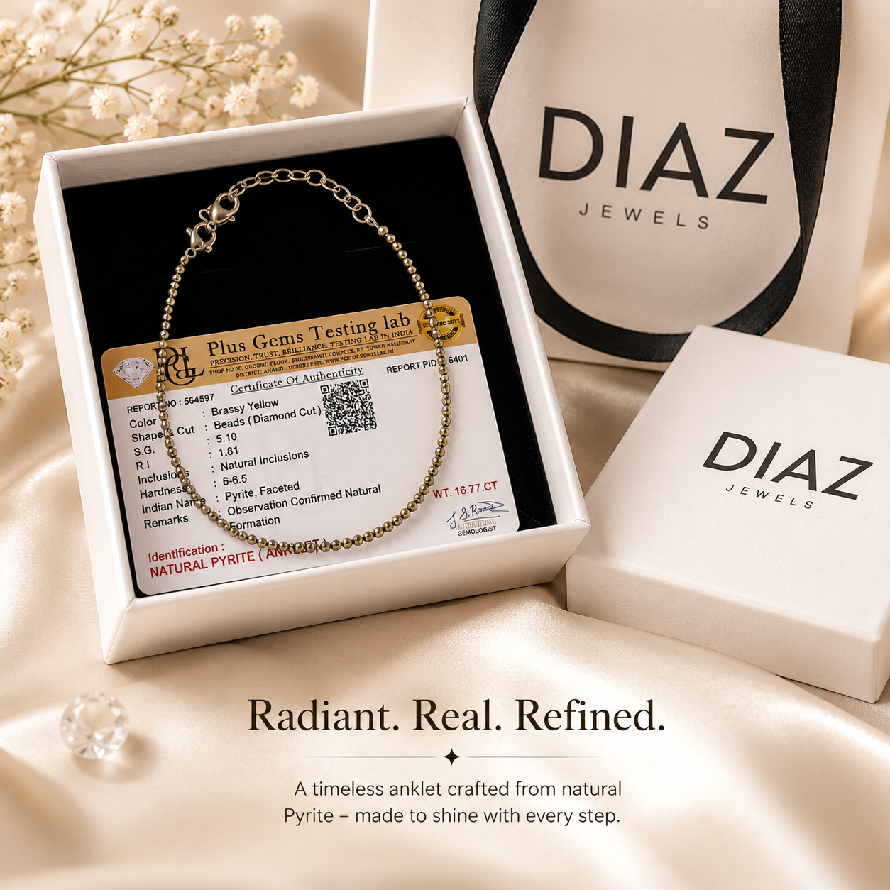 Laxmi Pyrite Anklet